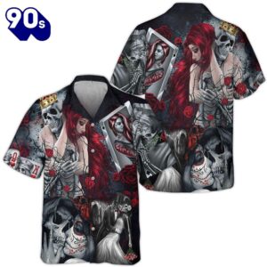 Jack Skellington & Sally Skull Hawaiian Shirt Gift Xmas