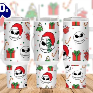 Jack Skellington The Nightmare Before Christmas Cartoon Custom Stanley Cup 40 Oz Tumbler With Handle 4