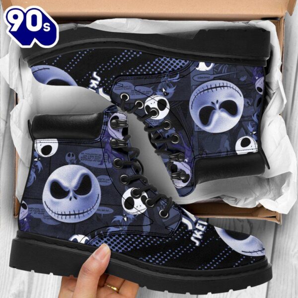 Jack Skellington Timbs Leather Boots Custom Nightmare Before Christmas Shoes