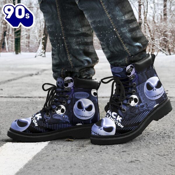 Jack Skellington Timbs Leather Boots Custom Nightmare Before Christmas Shoes
