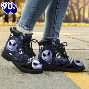 Jack Skellington Timbs Leather Boots Custom Nightmare Before Christmas Shoes