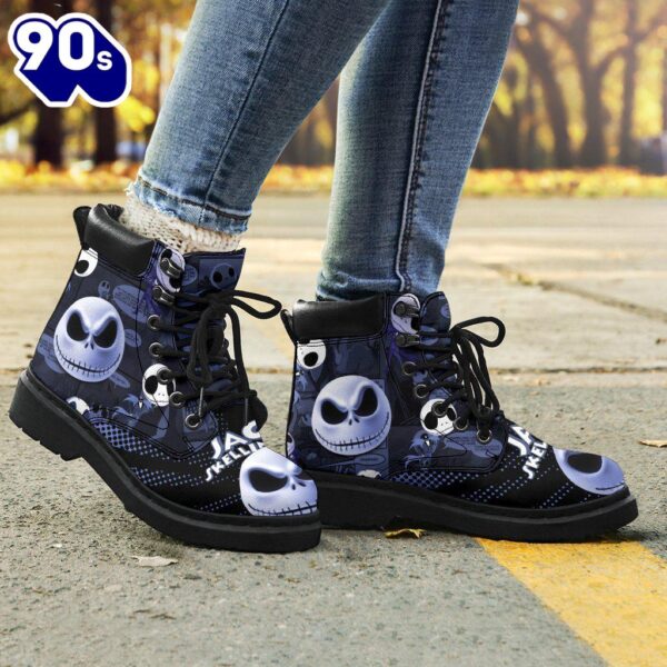 Jack Skellington Timbs Leather Boots Custom Nightmare Before Christmas Shoes