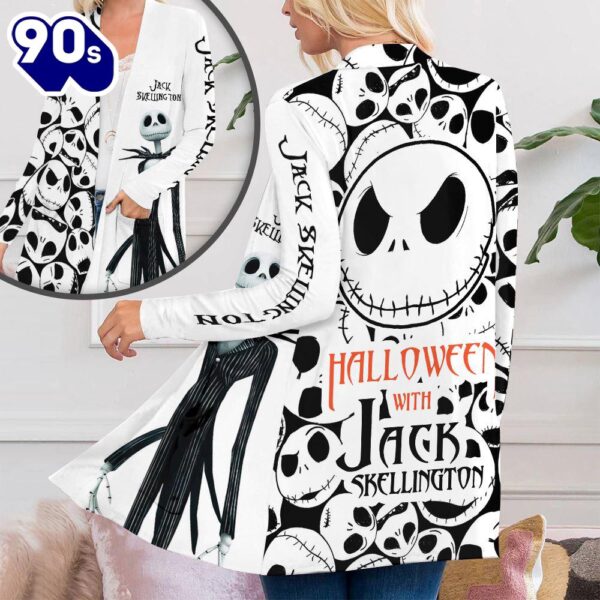 Jack Skellington Women’s Patch Pocket Cardigan For Fans