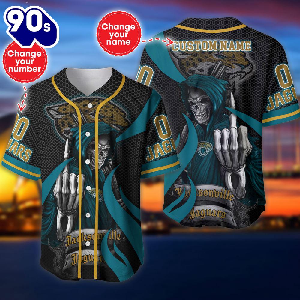 Jacksonville Jaguars Halloween Cusom Name And Number Baseball Jersey Jacksonville Jaguars Halloween Cusom Name And Number Baseball Jersey
