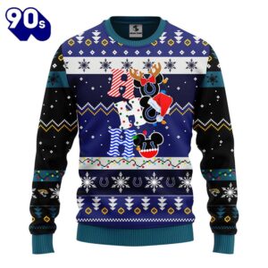Jacksonville Jaguars HoHoHo Mickey Christmas Ugly Sweater
