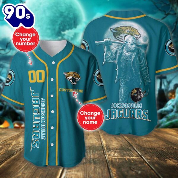 Jacksonville Jaguars Horror Movie Personalized Baseball Jersey