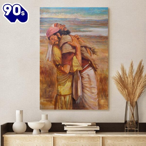 Jacob And Esau Embrace Canvas Wall Art Jesus Canvas Pictures Christian Canvas Wall Art , Christian Gifts Christmas