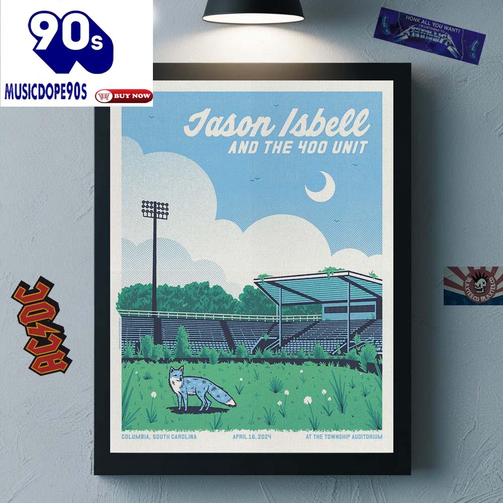 Jason Isbell For In Columbia South Carolina At The Township Auditorium On April 16 2025 Fox In The Baseball Fieldwork Canvas Jason Isbell For In Columbia South Carolina At The Township Auditorium On April 16 2025 Fox In The Baseball Fieldwork Canvas