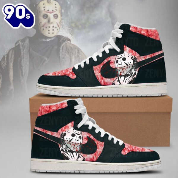 Jason Voorhees Air Jordan 1 Sneakers – Gift  For Halloween