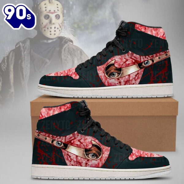 Jason Voorhees Eyes Air Jordan 1 Sneakers – Gift  For Halloween