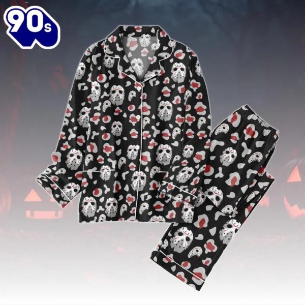 Jason Voorhees Pajamas Set, Horror Movie Sleepwear, Friday The 13th Matching PJs