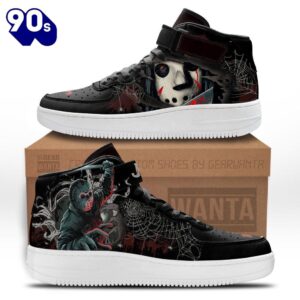 Jason Voorhees Shoes High Top Air Force Shoes Custom Sneakers For Horror Fans