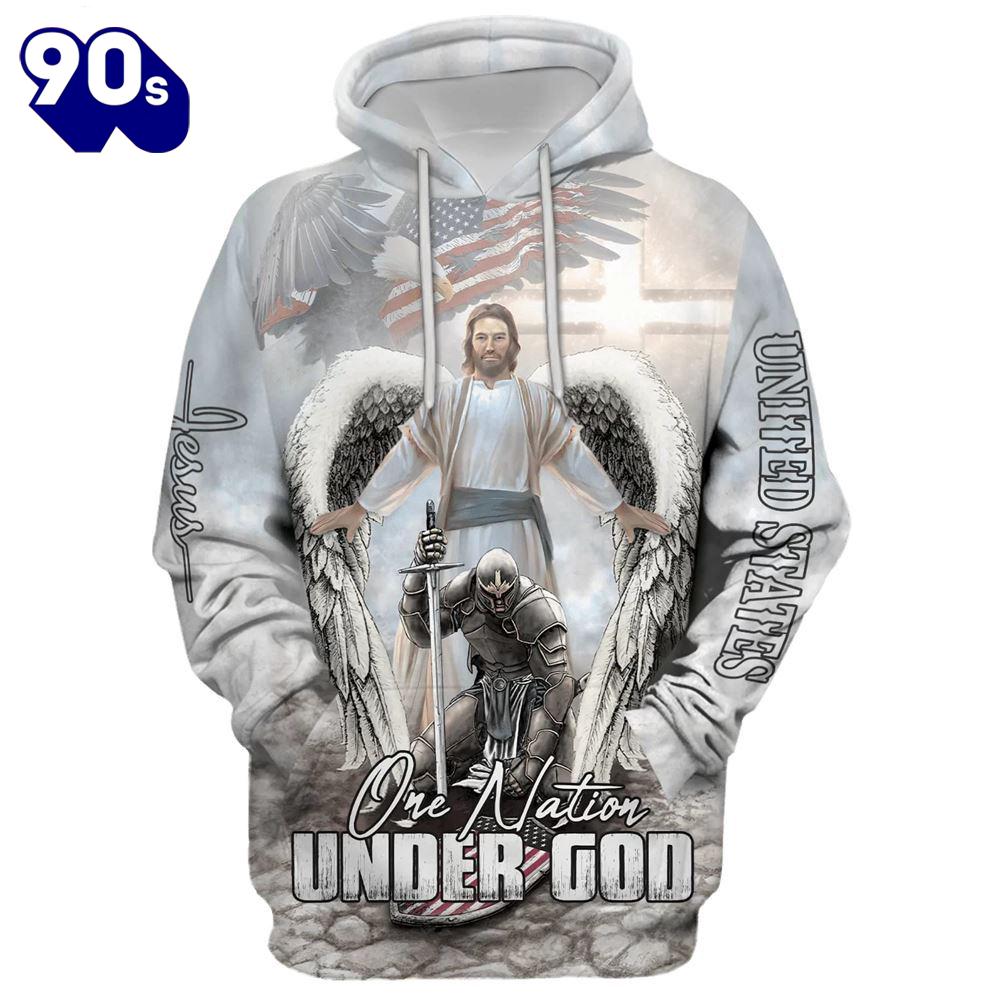 Jesus And Angel Warrior, One Nation Under God Hoodie For Jesus And Angel Warrior, One Nation Under God Hoodie For