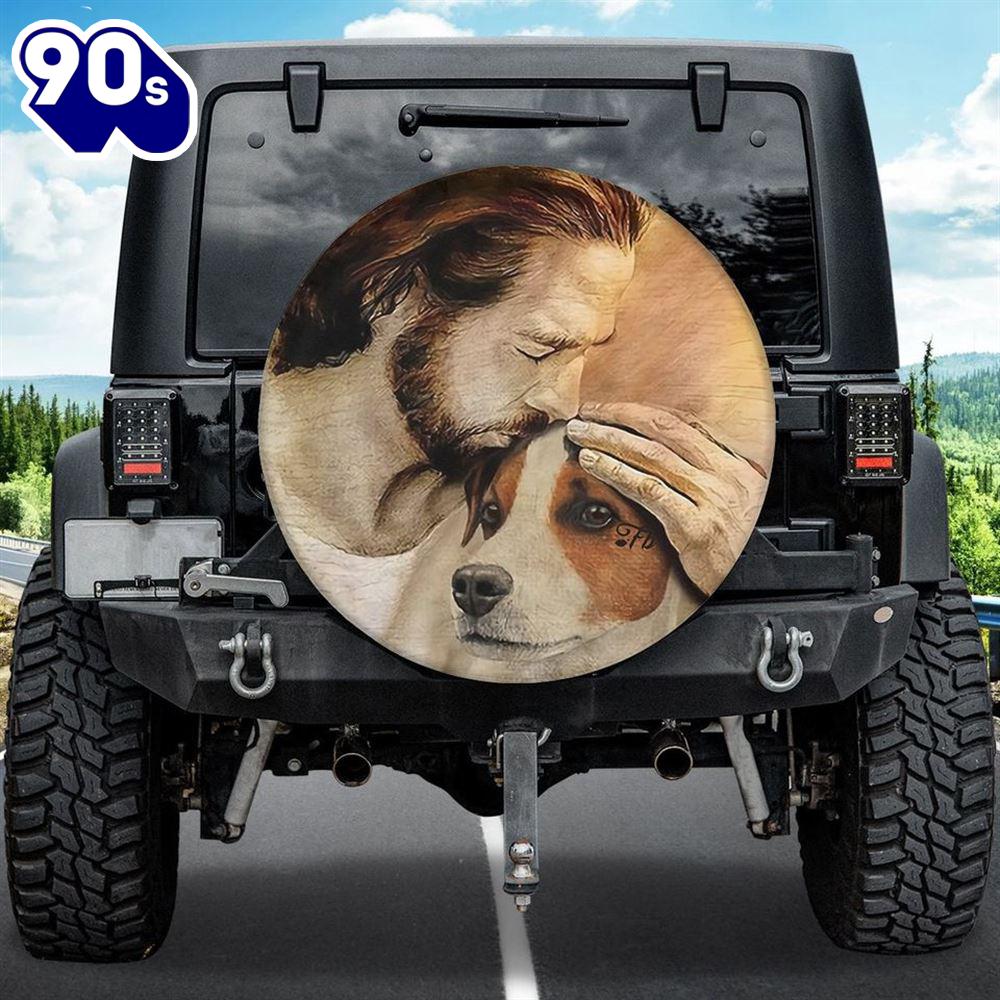Jesus And Beagle Spare Tire Covers - Beagle Wheel Cover - Jesus Believer - Christian Gift Car Decor Jesus And Beagle Spare Tire Covers - Beagle Wheel Cover - Jesus Believer - Christian Gift Car Decor
