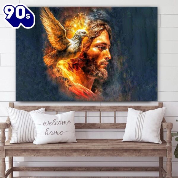 Jesus And Bird Canvas Wall Art Jesus Canvas Picture Christian Canvas Art , Christian Gifts Christmas