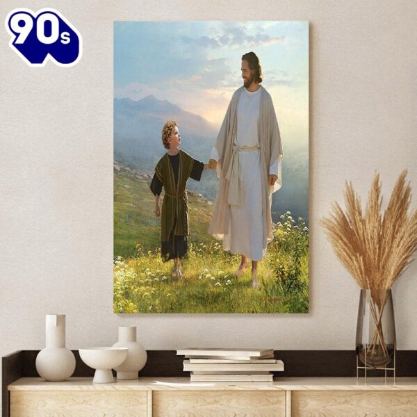 Jesus And Boy Canvas Picture Jesus Christ Canvas Art Christian Wall Canvas , Christian Gifts Christmas