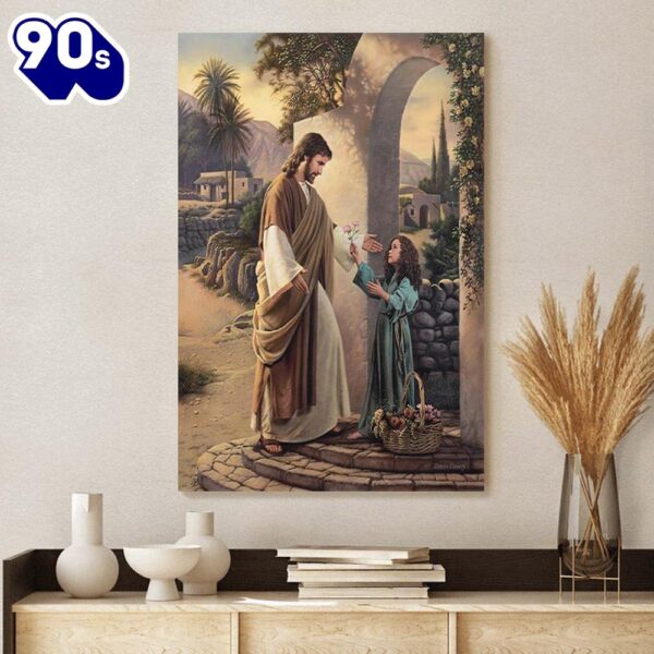Jesus And Girl Canvas Picture Jesus Christ Canvas Art Christian Wall Canvas , Christian Gifts Christmas