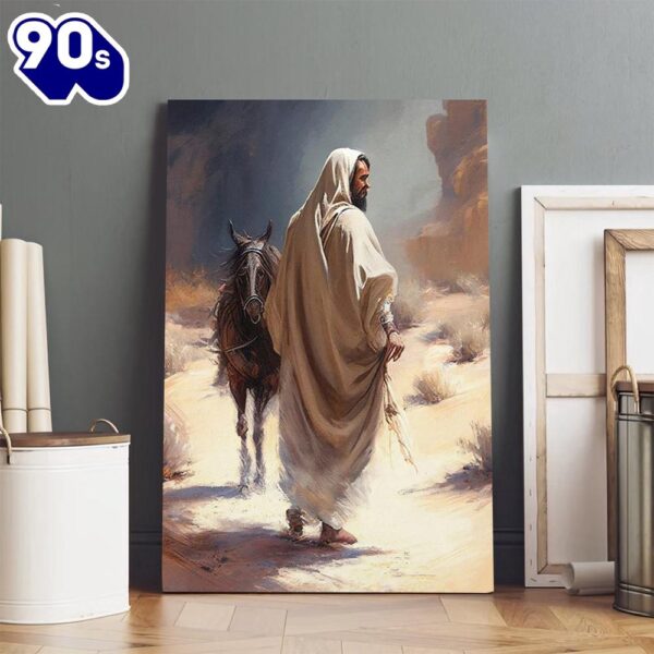 Jesus And Horse Canvas Wall Art Jesus Christ Canvas  , Christian Gifts Christmas