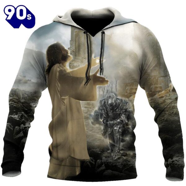 Jesus And Knight Templar God 3D Hoodie