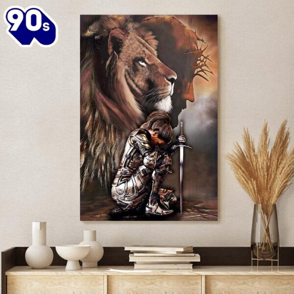 Jesus and Lion Jesus Canvas Art Christian Wall Canvas , Christian Gifts Christmas