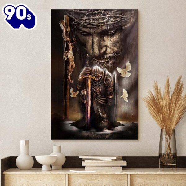 Jesus and Lion Painting Jesus Canvas Art Christian Wall Canvas , Christian Gifts Christmas