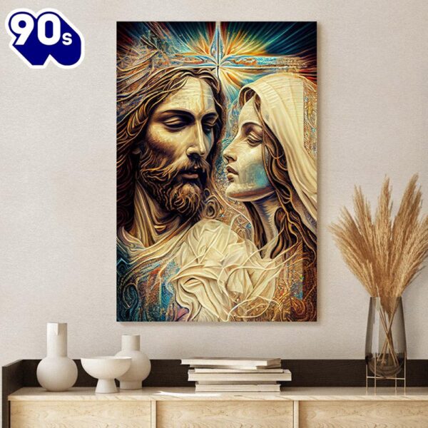 Jesus And Mary Abstract Style Jesus Canvas Pictures  , Christian Gifts Christmas