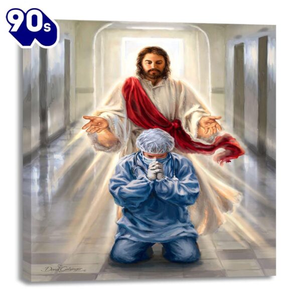 Jesus And Praying Doctor Wall Art Christian Wall Decor Religious Gift , Christian Gifts Christmas