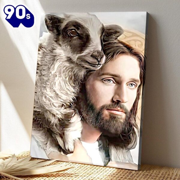 Jesus And Sheep Canvas Painting Jesus Pictures Jesus Canvas Jesus Wall Art Christ Pictures  , Christian Gifts Christmas