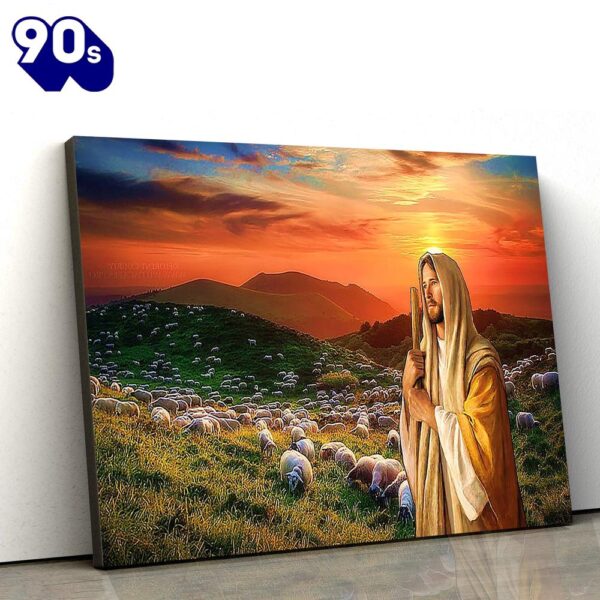 Jesus And Sheep Jesus Canvas Wall Art  , Christian Gifts Christmas