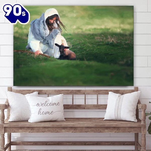 Jesus And The Black Sheep Canvas Art Jesus Christ Pictures Jesus Wall Art , Christian Gifts Christmas