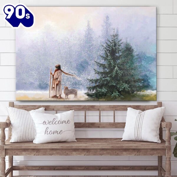 Jesus And The Lamb Picture Heavenward Canvas Wall Art