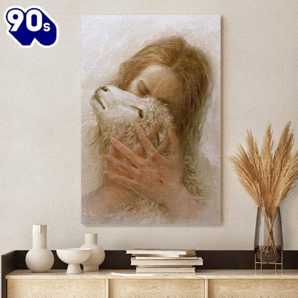 Jesus And The Lamb Picture Jesus And The Lamb Picture The Shepherd’s Embrace Portrait Canvas Wall Art