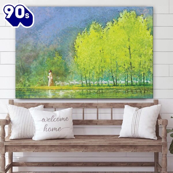 Jesus And The Lamb Picture Moment Of Peace Canvas Wall Art