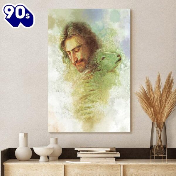 Jesus And The Lamb Picture Rejoice Portrait Canvas Wall Art