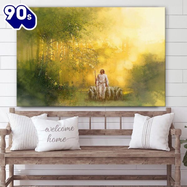 Jesus And The Lamb Picture The Lord Is My Shepherd Canvas Wall Art