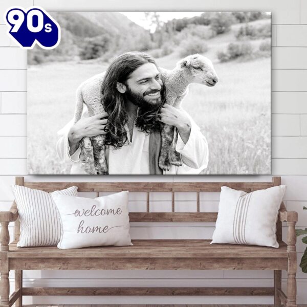 Jesus And The Lamb Picture The Shepherd Canvas Wall Art