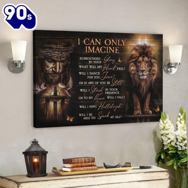 Jesus And The Lion Of Judah Wall Art – I Can Only Imagine Canvas Prints  Gift For Christmas