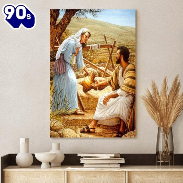 Jesus And The Samaritan Woman Canvas Picture Jesus Christ Canvas Art Christian Wall Canvas , Christian Gifts Christmas