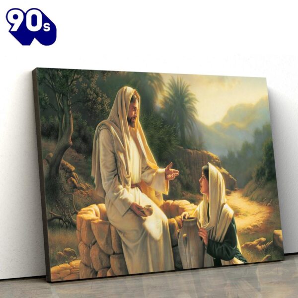 Jesus And The Samaritan Woman Canvas Pictures Jesus Christ Canvas Art Christian Wall Canvas , Christian Gifts Christmas