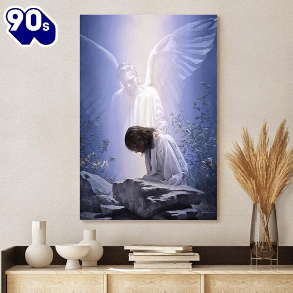 Jesus Angel Canvas Wall Art Jesus Christ Canvas  , Christian Gifts Christmas