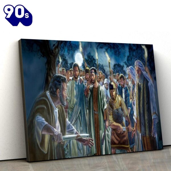 Jesus Arrest Jesus Canvas Wall Art  , Christian Gifts Christmas