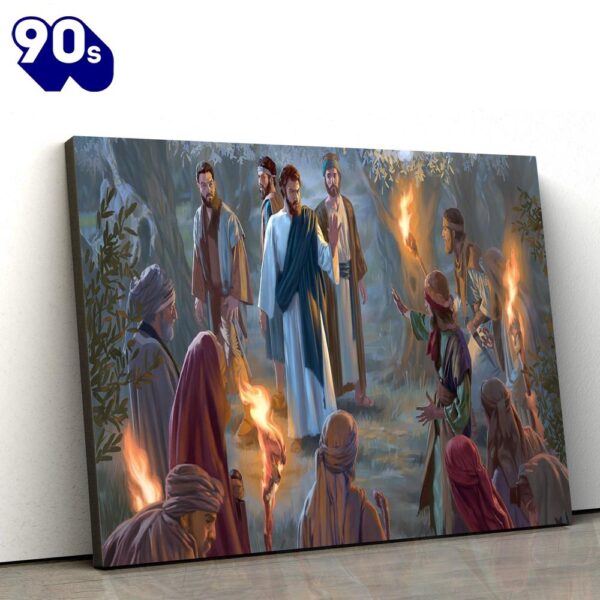 Jesus Arrested Jesus Canvas Wall Art  , Christian Gifts Christmas