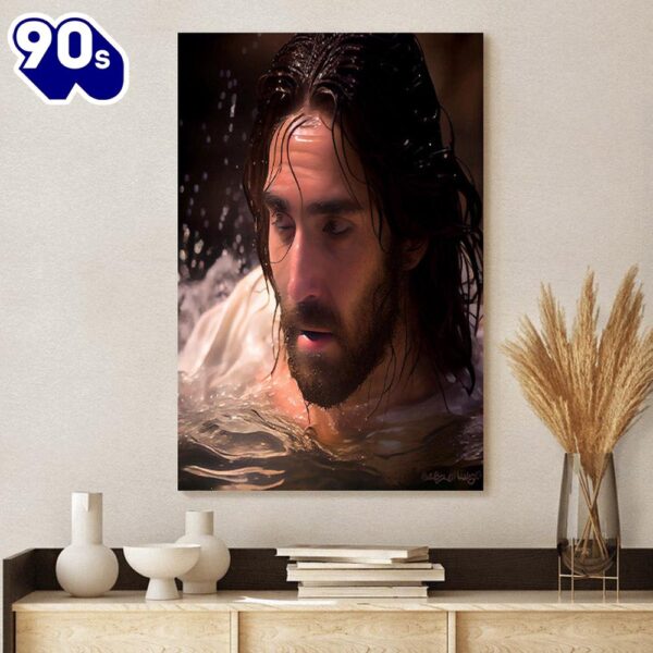 Jesus Baptism Wall Art Instant Jesus Canvas Pictures  , Christian Gifts Christmas