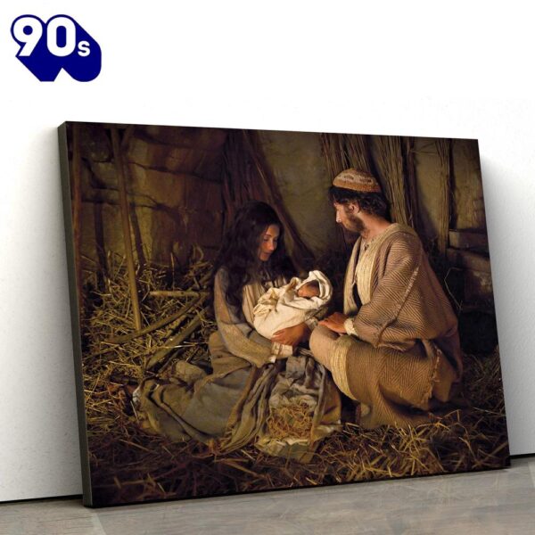 Jesus Birth Mary Joseph Jesus Canvas Wall Art  , Christian Gifts Christmas