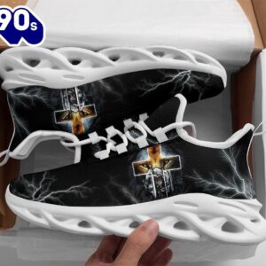 Christian Running,   Jesus Black Running Sneakers Max Soul Shoes For Men And Women