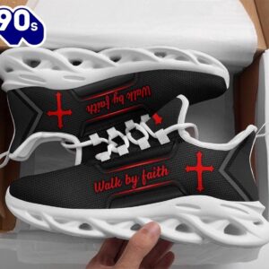 Christian Running,   Jesus Black Walk By Faith Running Shoes Max Soul Shoes For Men And Women