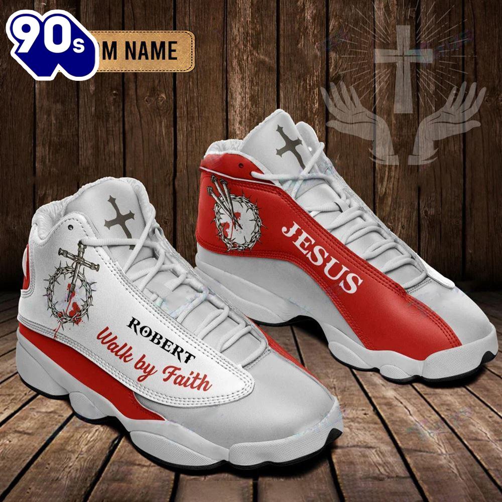 Jesus Blood Walk By Faith Red Custom Name Jd13 Shoes For Man And Women Gift Christmas Jesus Blood Walk By Faith Red Custom Name Jd13 Shoes For Man And Women Gift Christmas