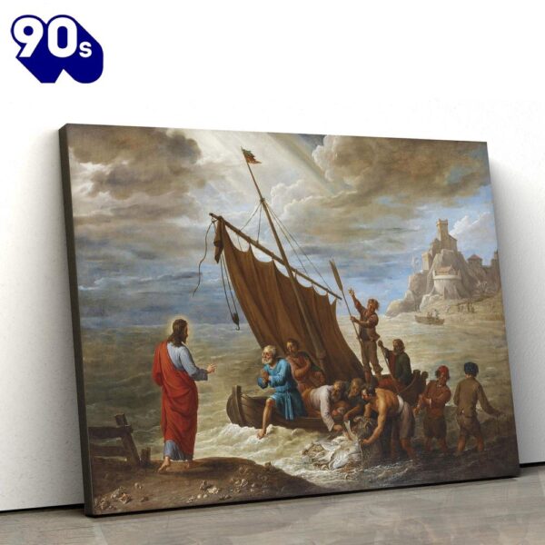 Jesus Boat Painting Jesus Canvas Wall Art  , Christian Gifts Christmas