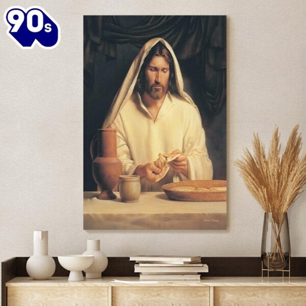 Jesus Breaking Bread Canvas Picture Jesus Christ Canvas Art Christian Wall Canvas.png , Christian Gifts Christmas