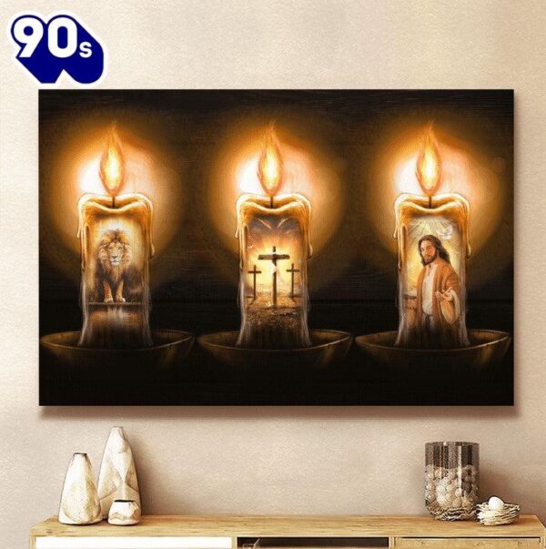 Jesus Candle Panting Canvas Wall Art